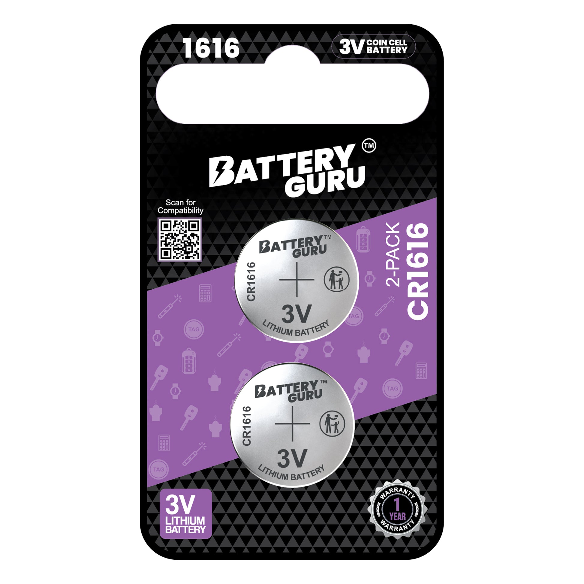 3V Car Key Batteries (Pack of 2)