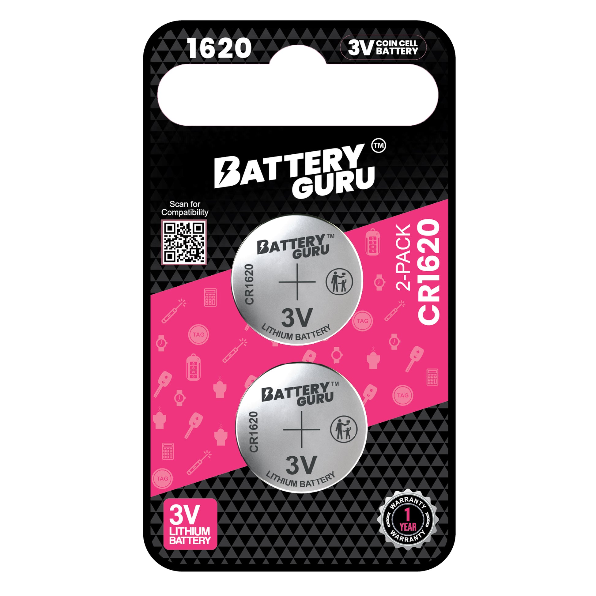 3V Car Key Batteries (Pack of 2)
