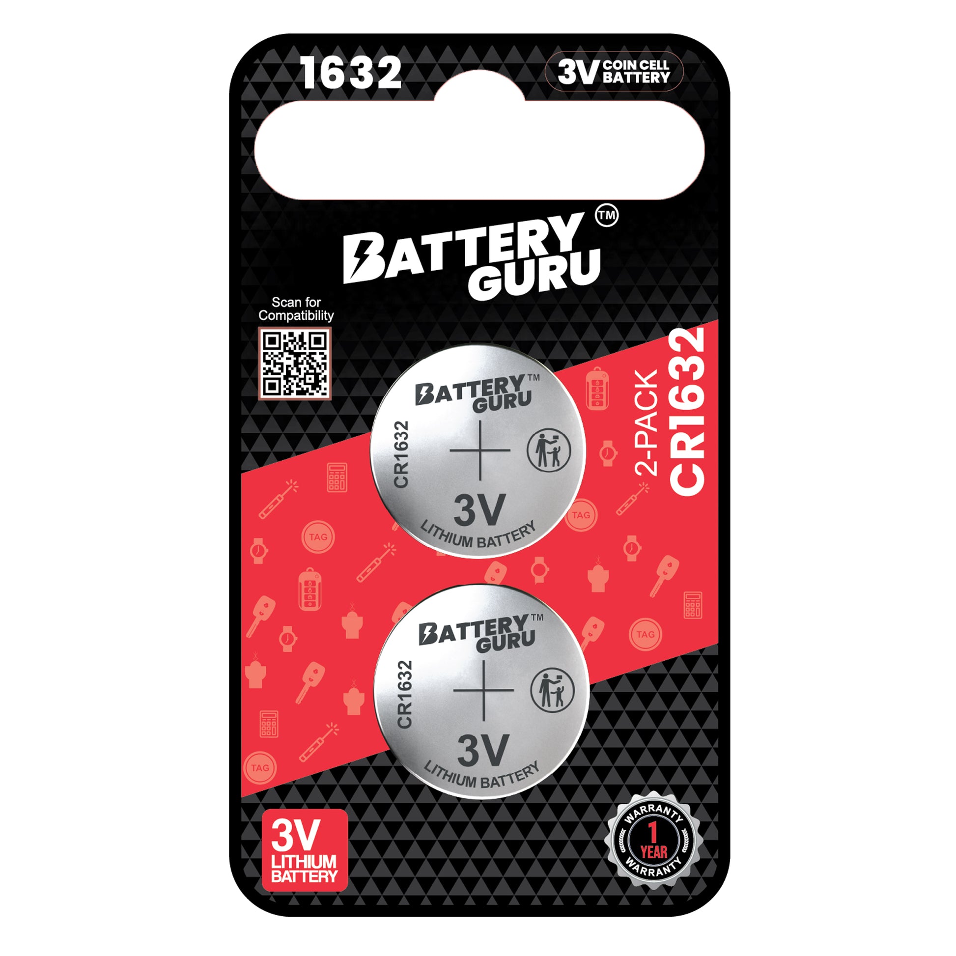 3V Car Key Batteries (Pack of 2)