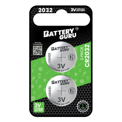 CR2032 3V Car Key Batteries (Pack of 2)