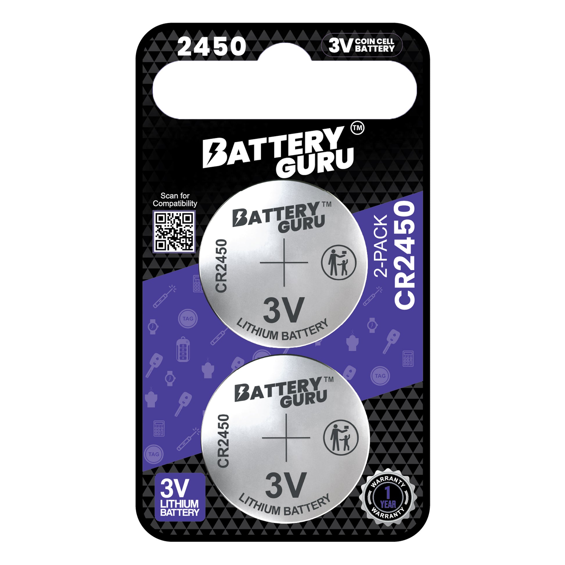 3V Car Key Batteries (Pack of 2)